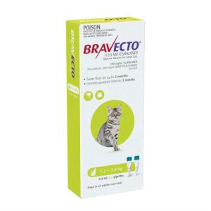 BRAVECTO CAT SPOT ON 112.5MG GREEN  1.2-2.8KG