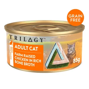 TRILOGY ADULT CHICKEN IN BONE BROTH 85G X24