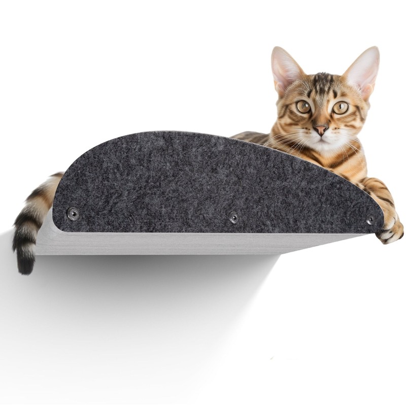 Pryde Pets Cat Climber - Long Shelf Facade Add-On 7 Cat Climber - Long Shelf Facade Add-On in Charcoal - Pryde Pets wall-mounted cat furniture