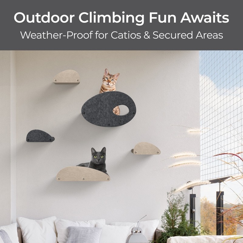 Pryde Pets Cat Climber - Long Shelf Facade Add-On 12 Cat Climber - Long Shelf Facade Add-On in Charcoal - Pryde Pets wall-mounted cat furniture