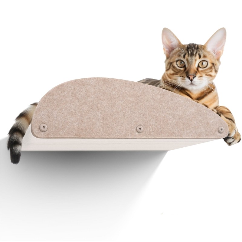 Pryde Pets Cat Climber - Long Shelf Facade Add-On 1 Cat Climber - Long Shelf Facade Add-On in Oatmeal - Pryde Pets wall-mounted cat furniture