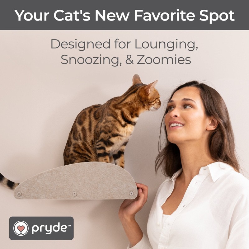 Pryde Pets Cat Climber - Long Shelf Facade Add-On 2 Cat Climber - Long Shelf Facade Add-On in Oatmeal - Pryde Pets wall-mounted cat furniture