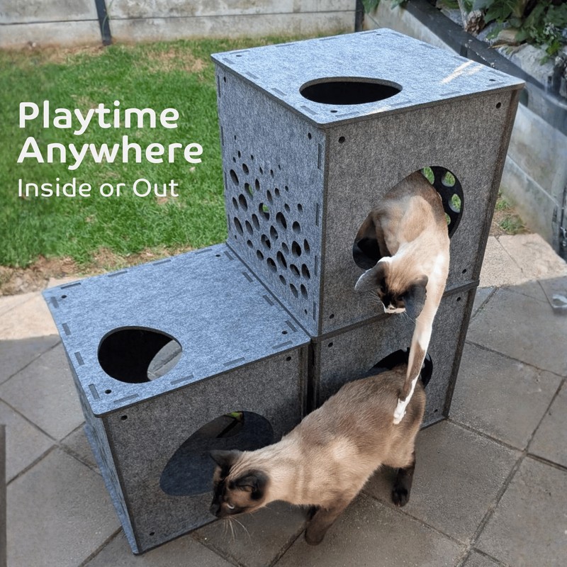 Pryde Pets Modular Cat Cube 12 Modular Cat Cube in Charcoal - Pryde Pets wall-mounted cat furniture
